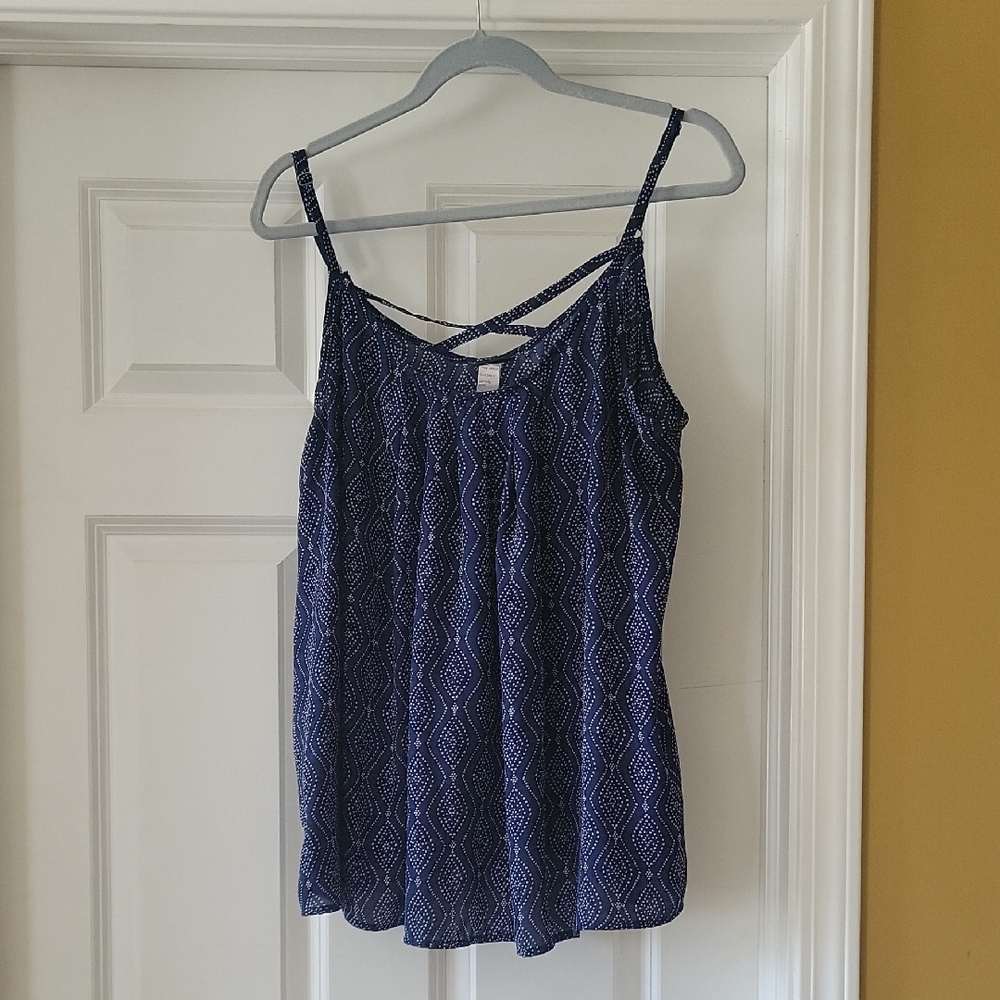 Torrid Navy Blue Patterned Women's Top Size 1